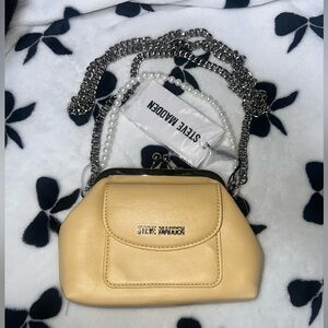 Steve Madden Yellow Crossbody Coins Kisslock Bag